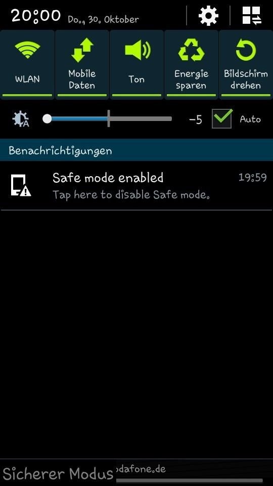 Balken Sicherer Modus Samsung Galaxy S4 Mini I9195 I9195i