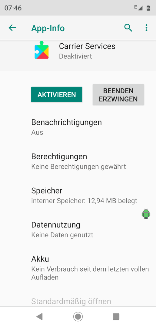 Google carrier services deaktivieren