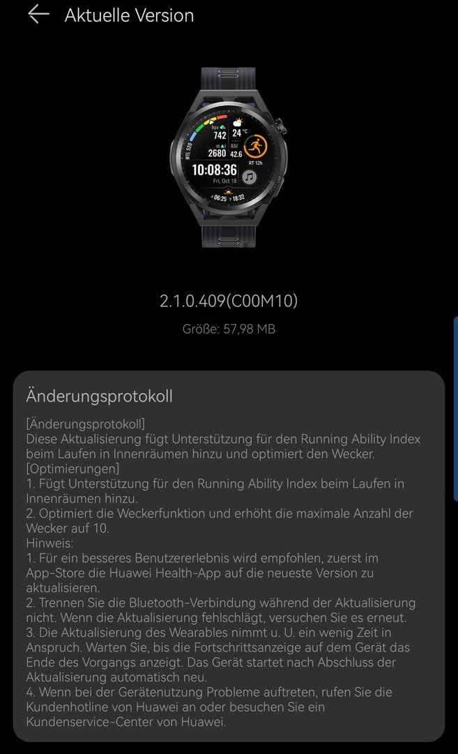 Huawei watch gt sale active firmware update