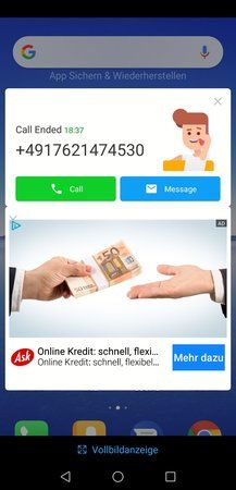 Pop up Werbung nach Anruf - Android-Hilfe.de