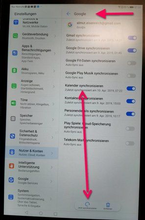 Google konto synchronisieren funktioniert nicht