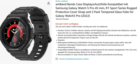 R1 Sport Series Rugged Protective Cover Strap und 2 Stück Panzerglasfolie für Galaxy Watch5 Pr...png